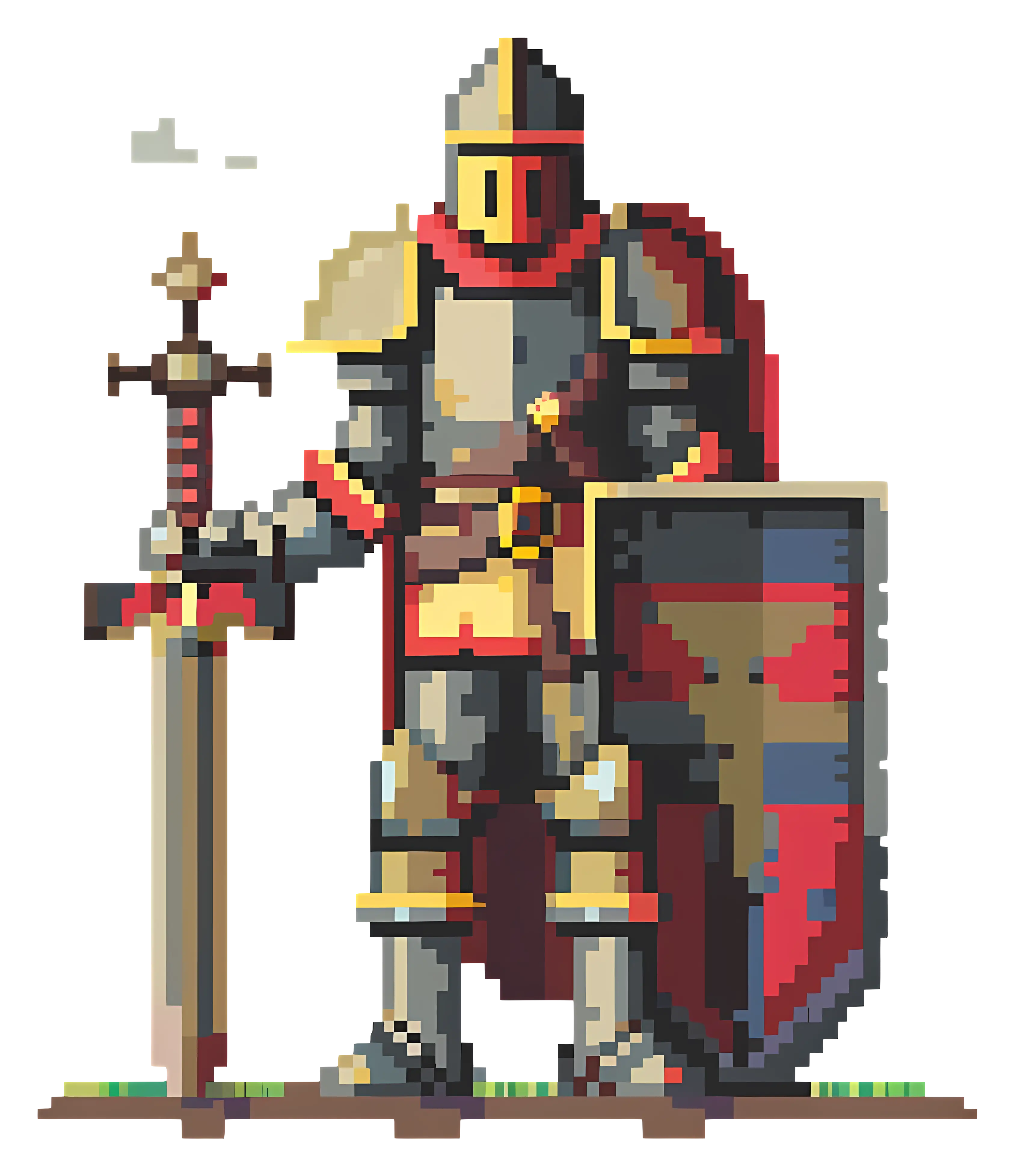 Pixel Art Knight with Sword