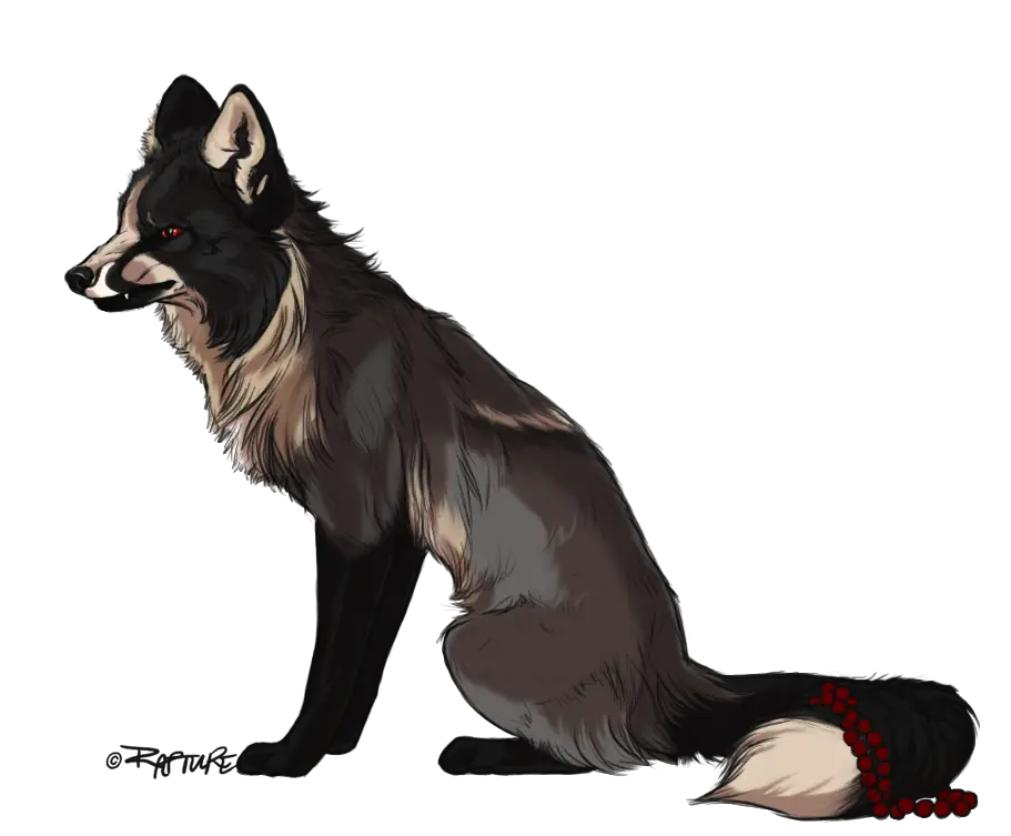 Detailed Black and Brown Wolf Illustration