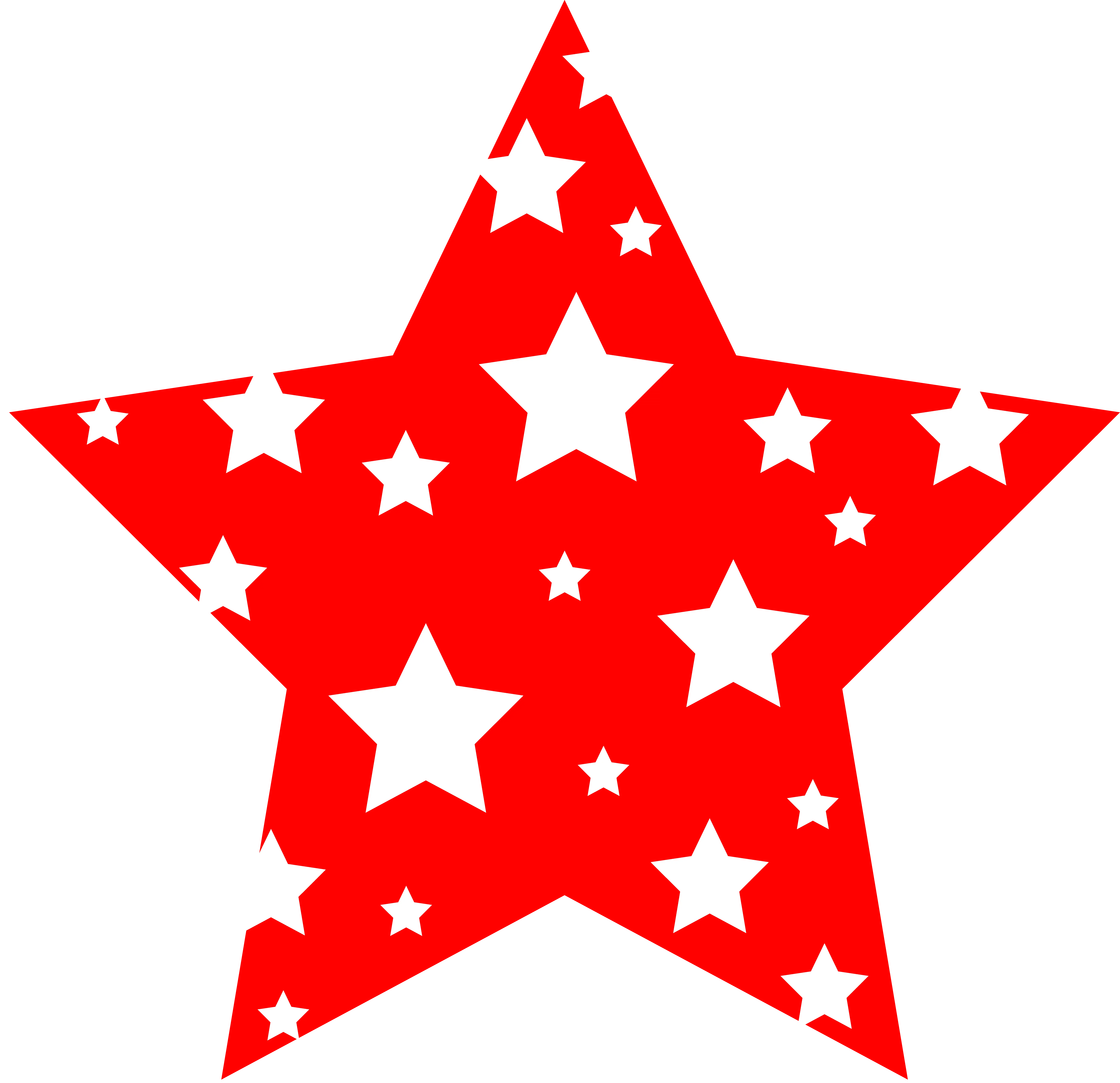 Red Star with White Stars Pattern