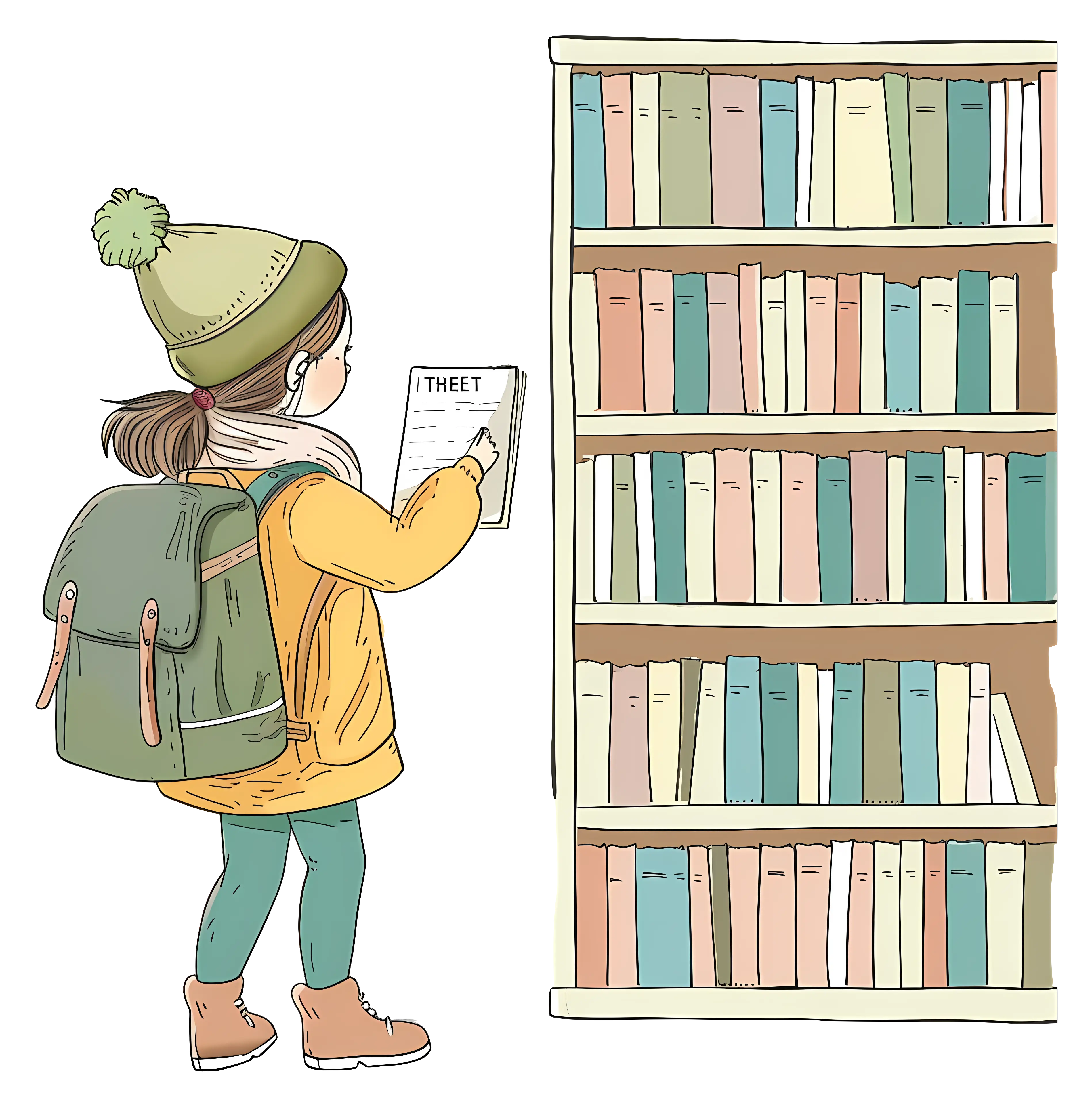 Girl in a Library