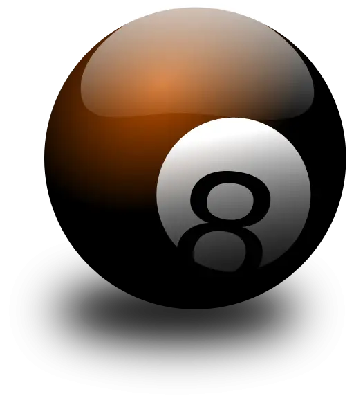 Shiny Black 8-Ball Design in Reflective Style