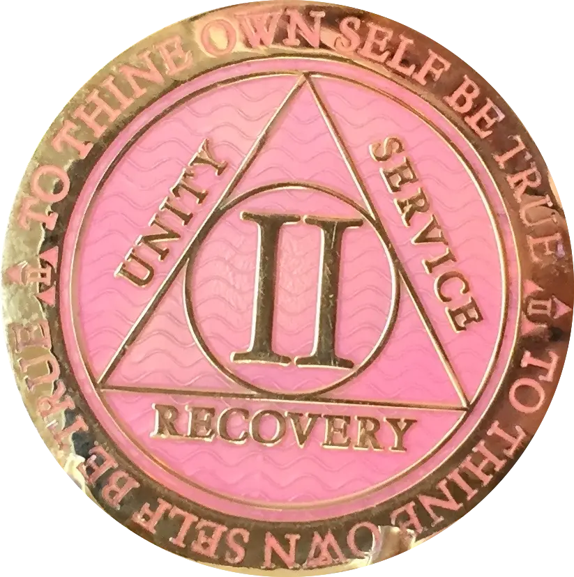 Pink Recovery Coin with Unity and Service