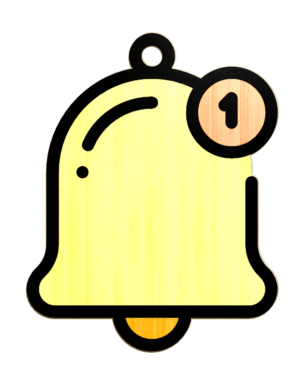 Yellow Notification Bell with Alert