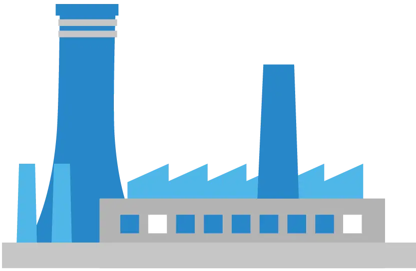 Blue Factory Illustration