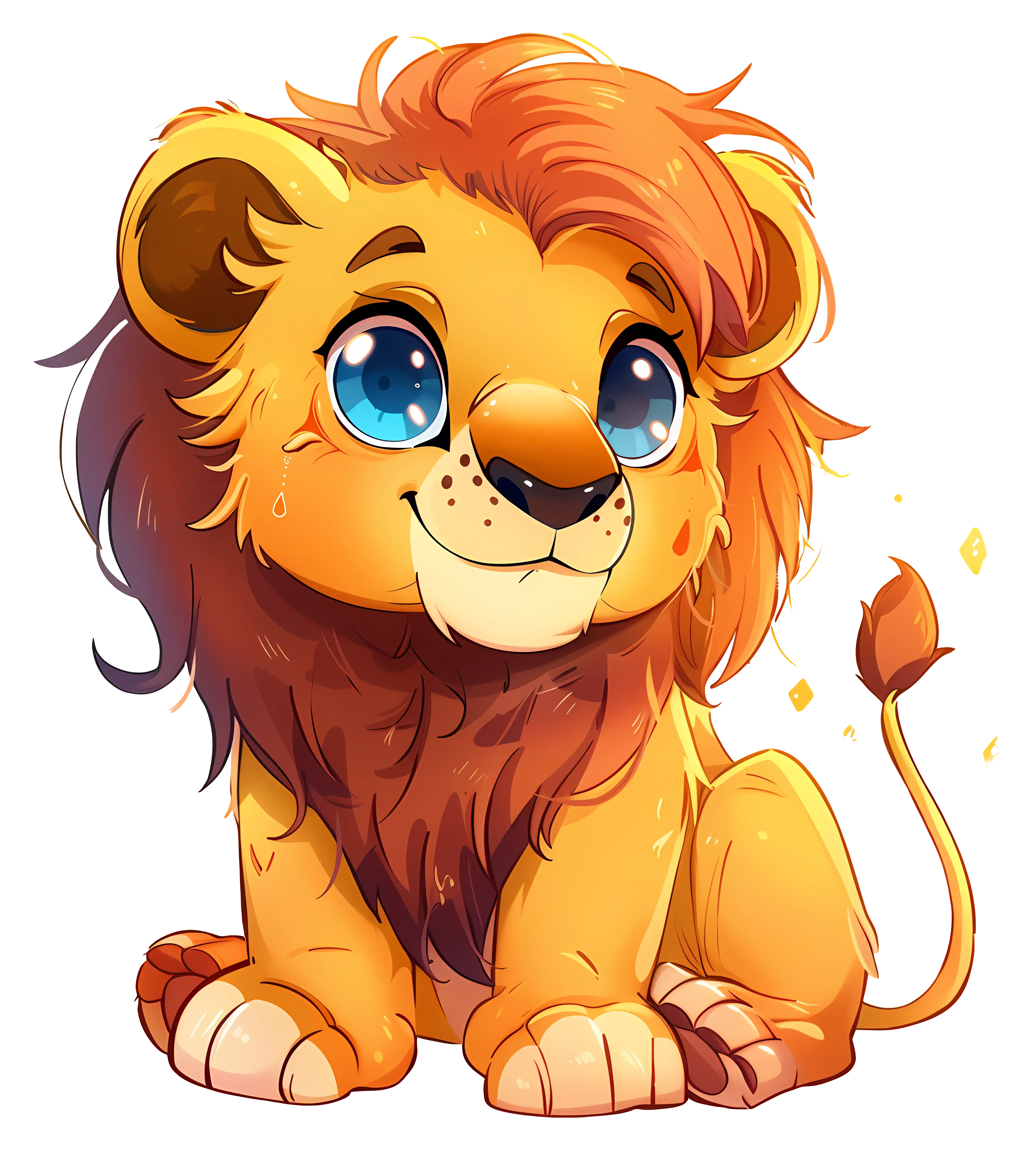 Cute Cartoon Lion with Bright Smile