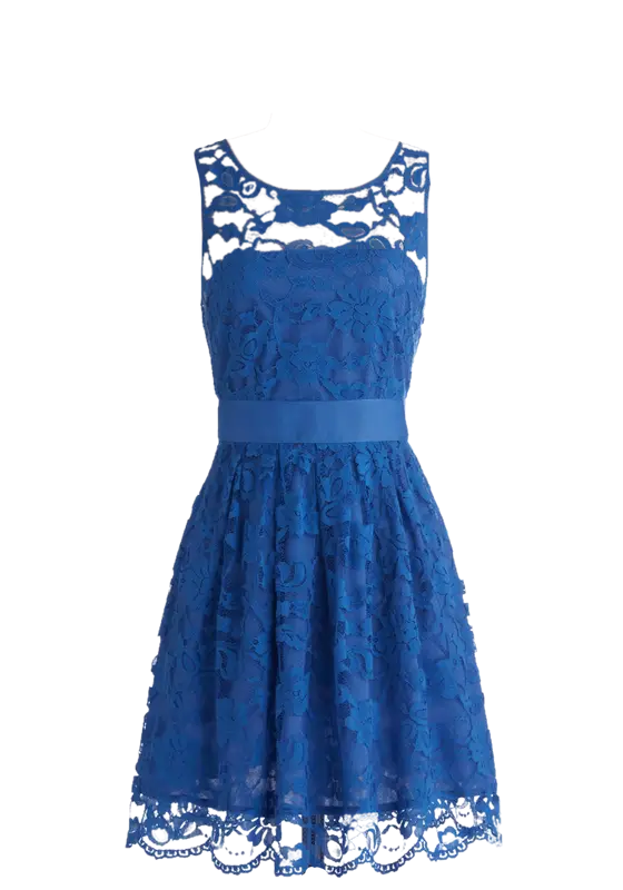 Elegant Blue Lace Dress Design