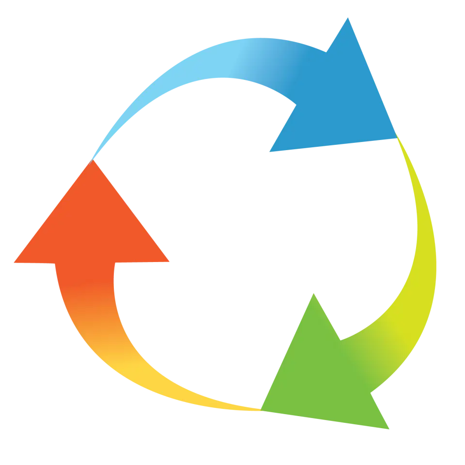 Red, Green, and Blue Circular Arrows