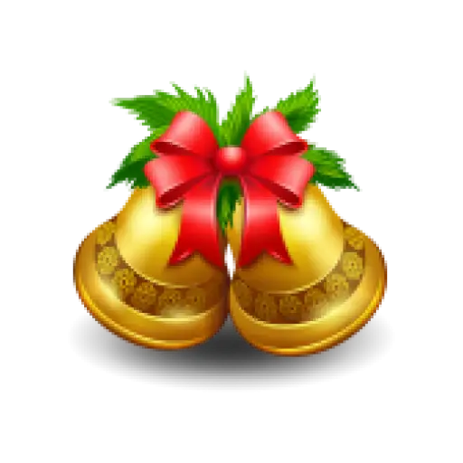 Golden Bells with Red Ribbon for Christmas Decoration