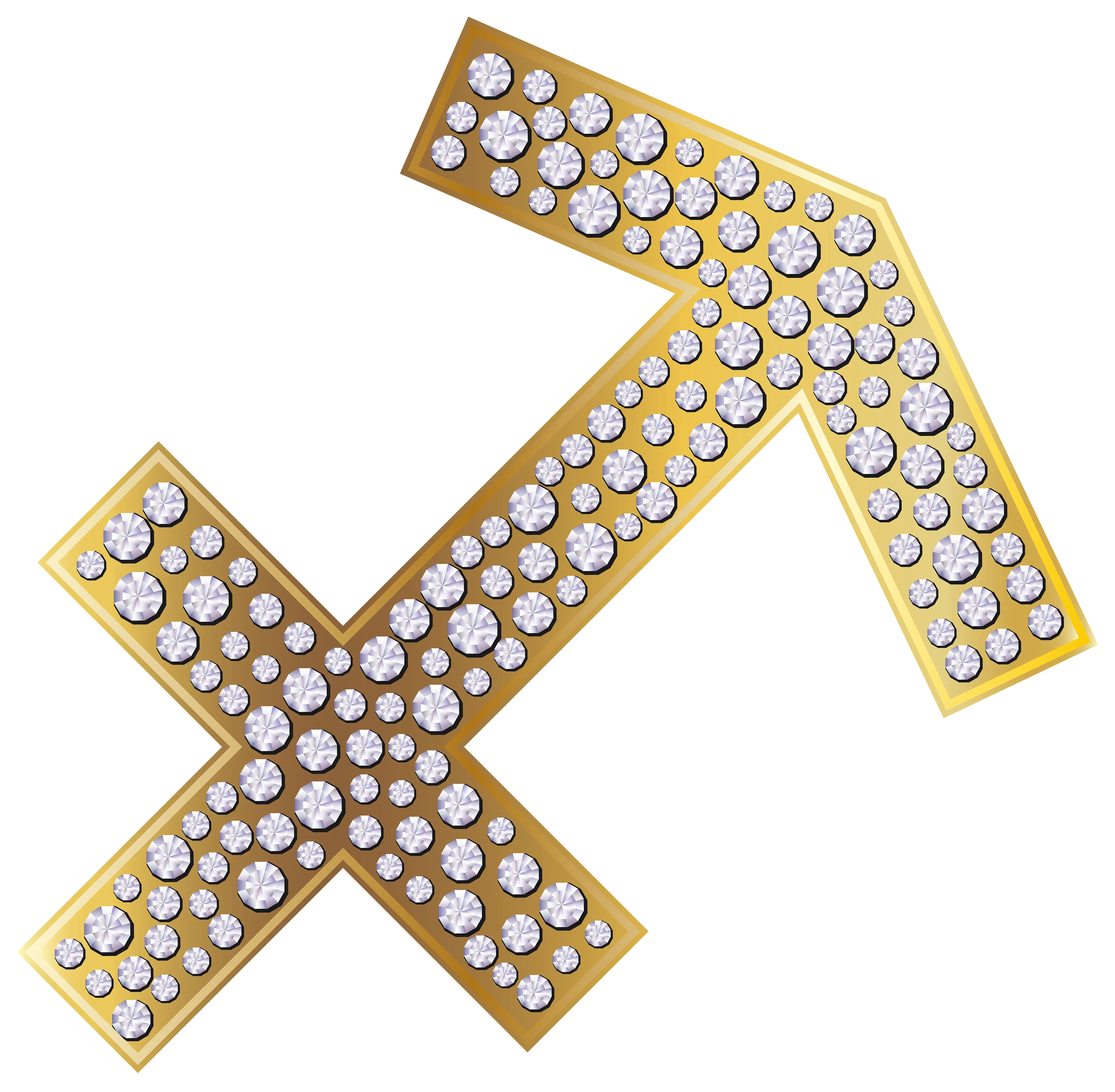 Golden Sagittarius Symbol with Glittering Design