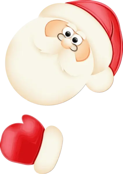 Santa Claus Face with Hat and Glove