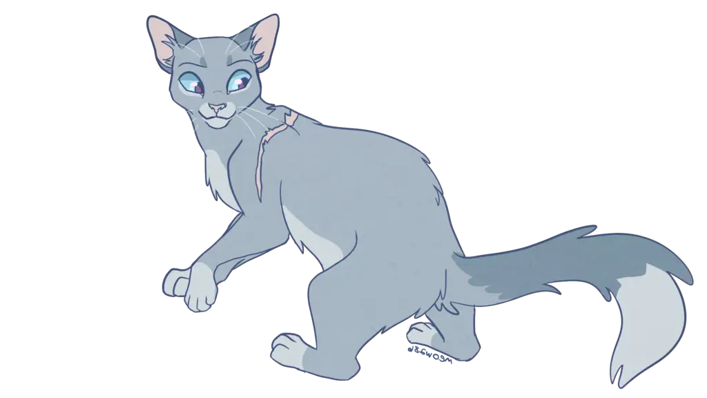 Gray Cartoon Cat in Motion