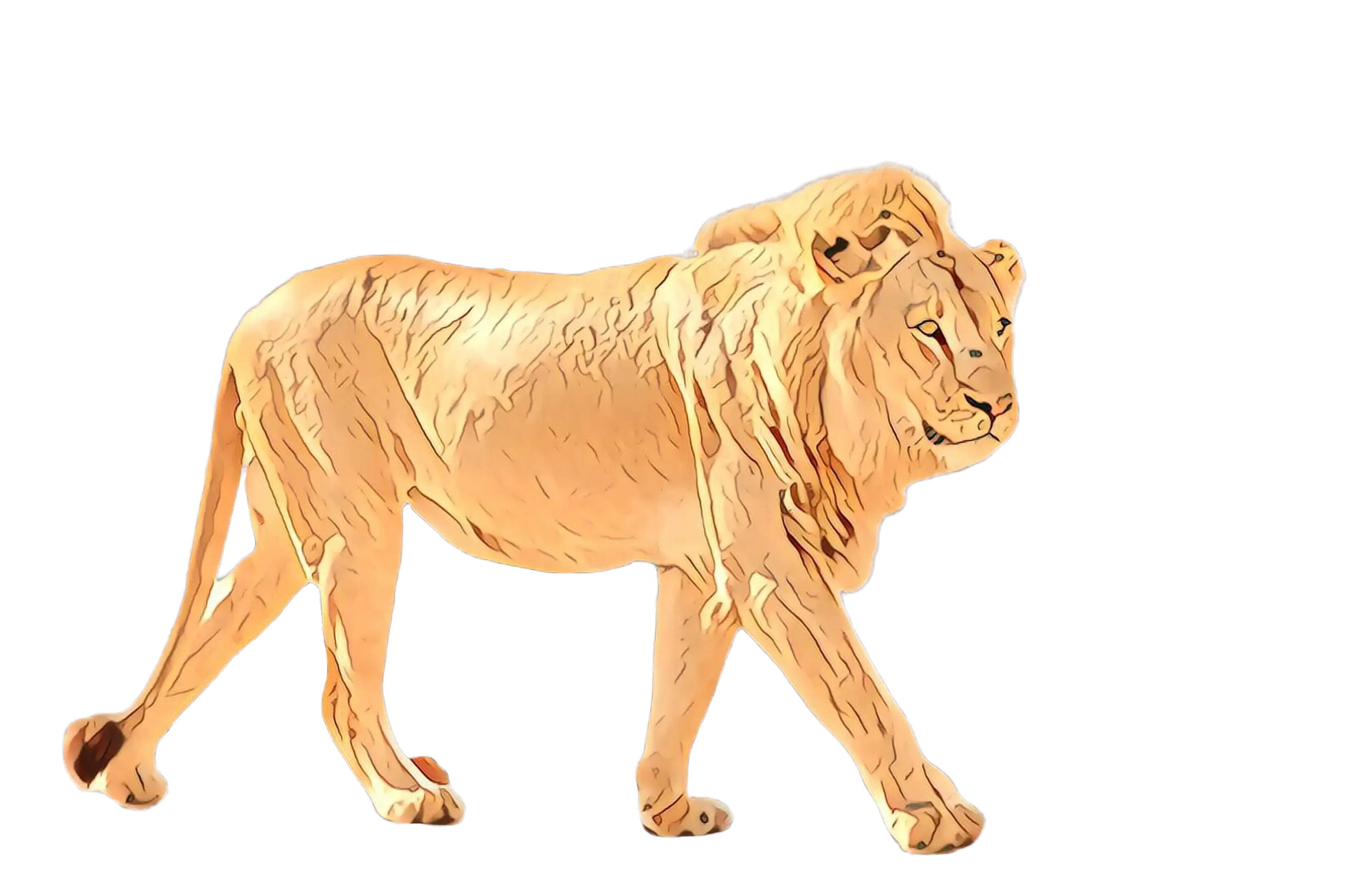 Majestic Golden Lion Illustration