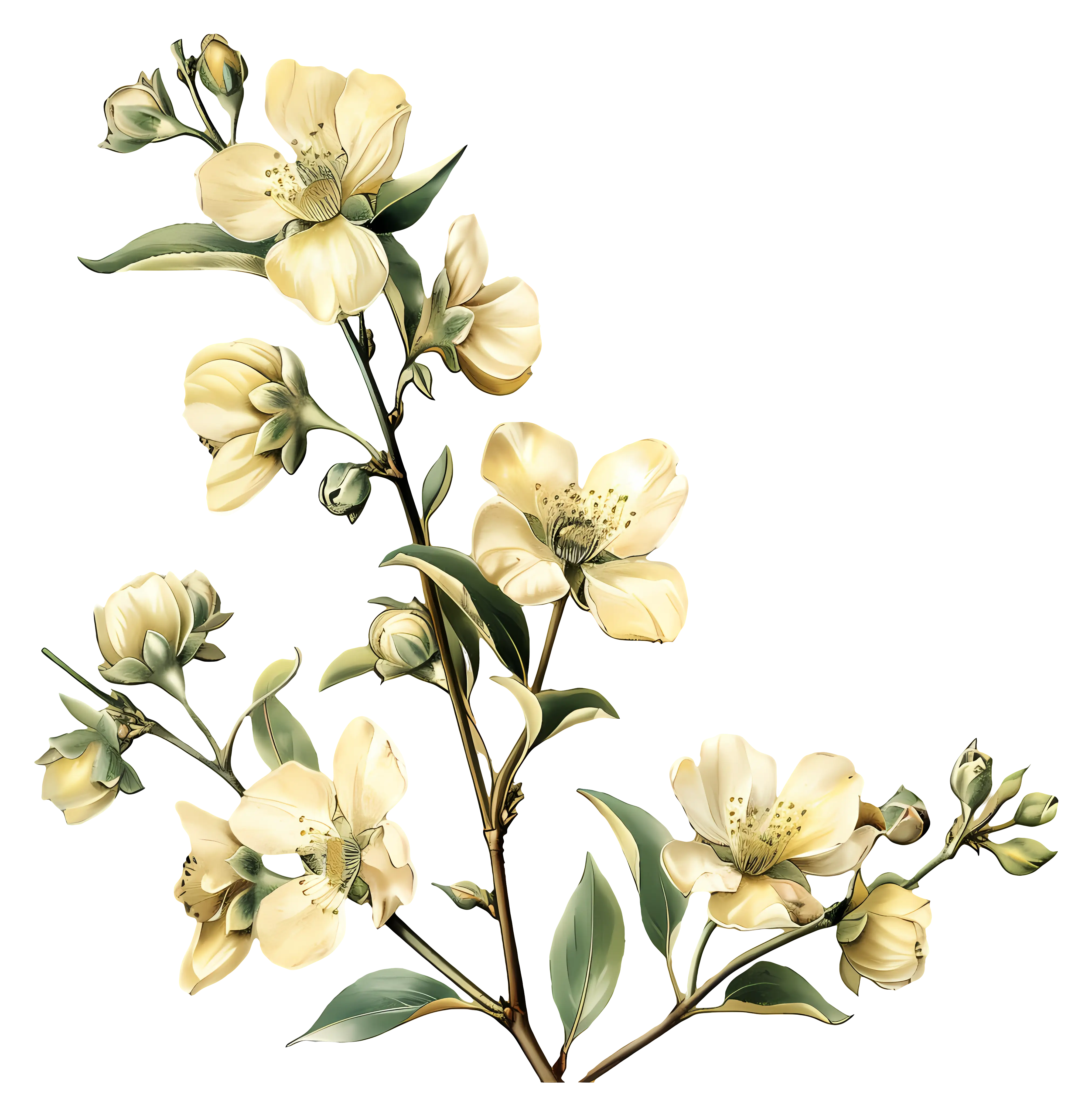 Branch with Yellow Flowers