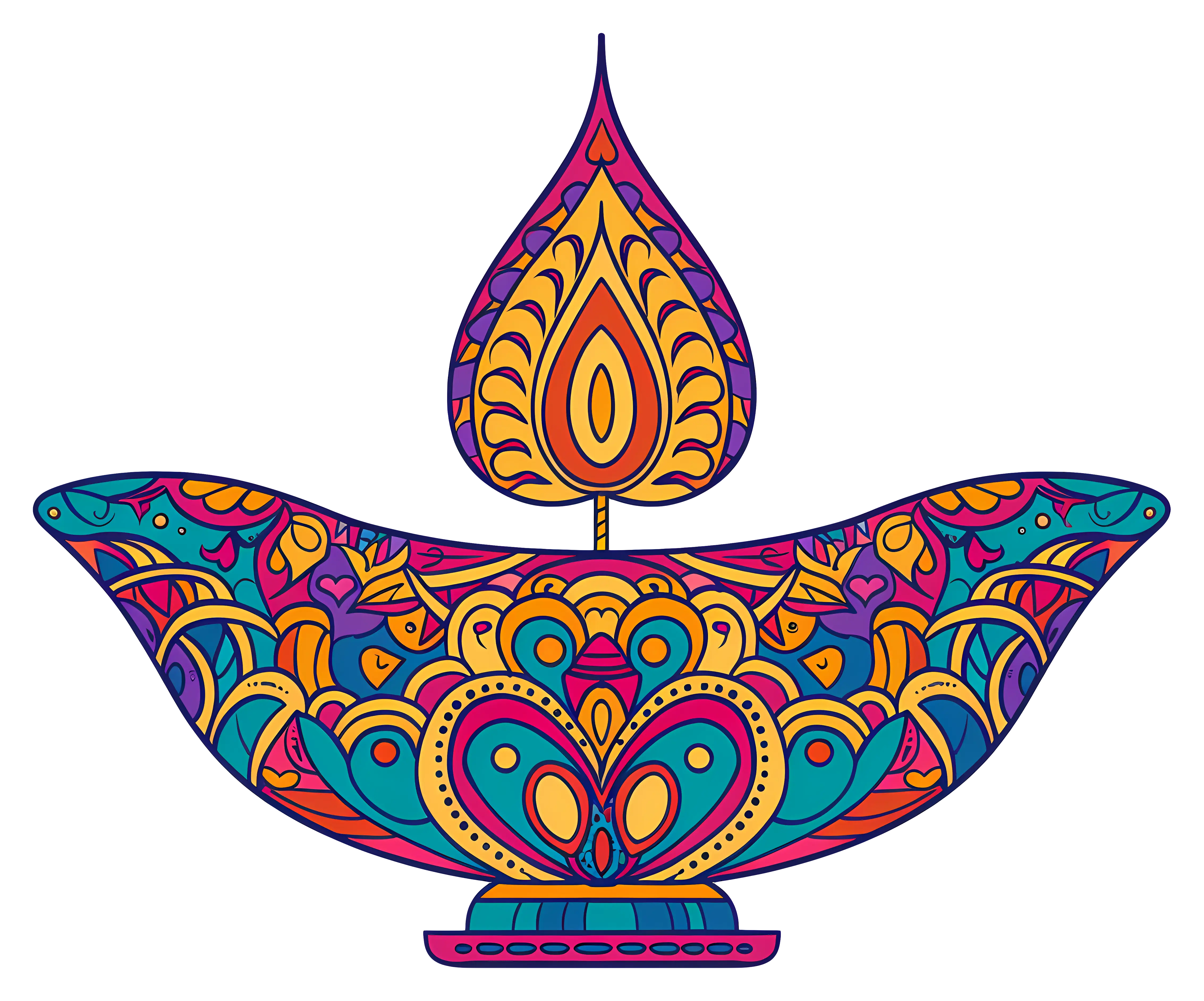 Colorful Decorative Diwali Lamp