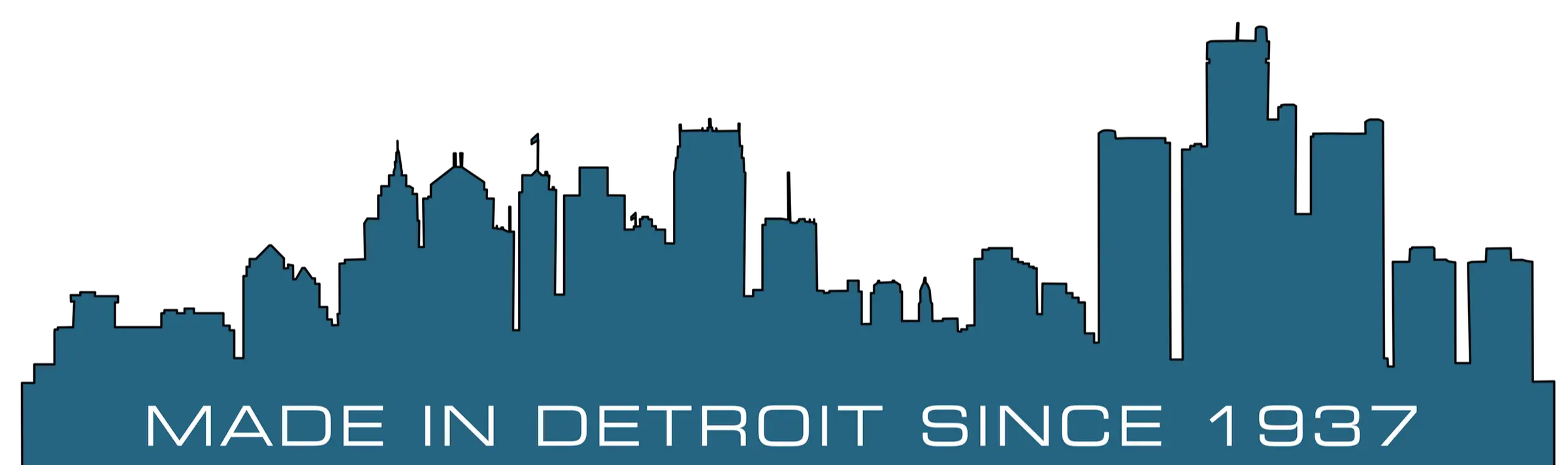 Detroit Skyline with &#039;Made in Detroit Since 1937&#039;