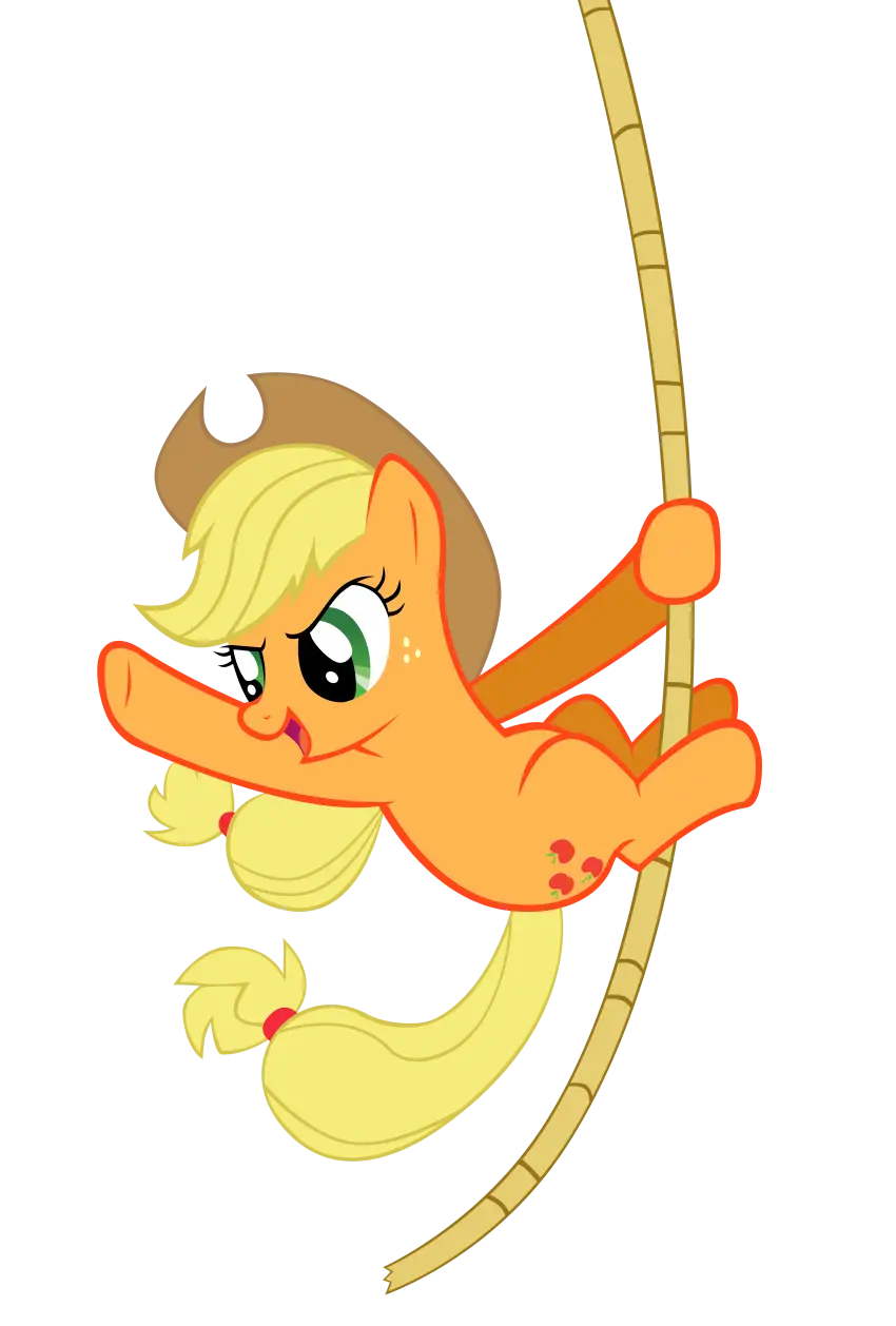 Cartoon Pony Swinging on a Vine