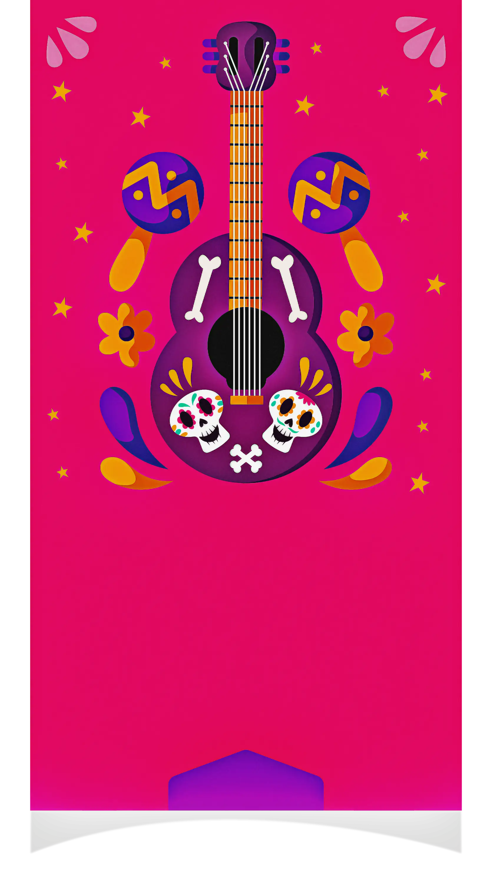 Day of the Dead Guitar and Skulls