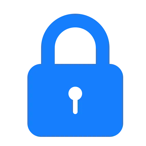 Blue Padlock Icon Representing Internet Security