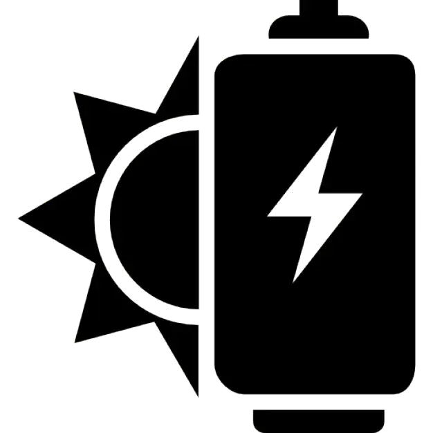 Solar Battery Icon for Renewable Energy