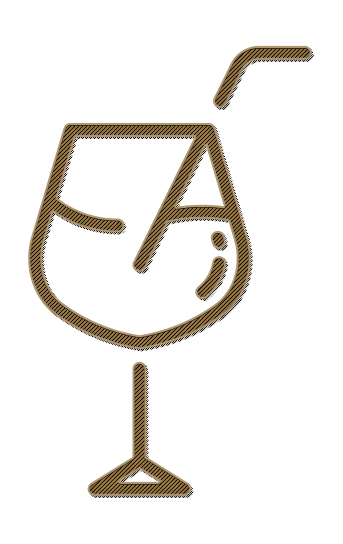Minimalist Cocktail with Straw Illustration