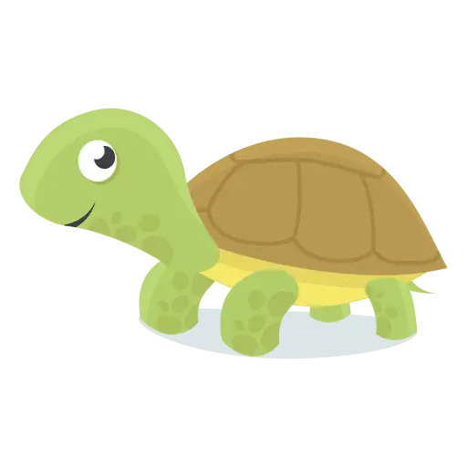Cute Green Turtle Cartoon Illustration