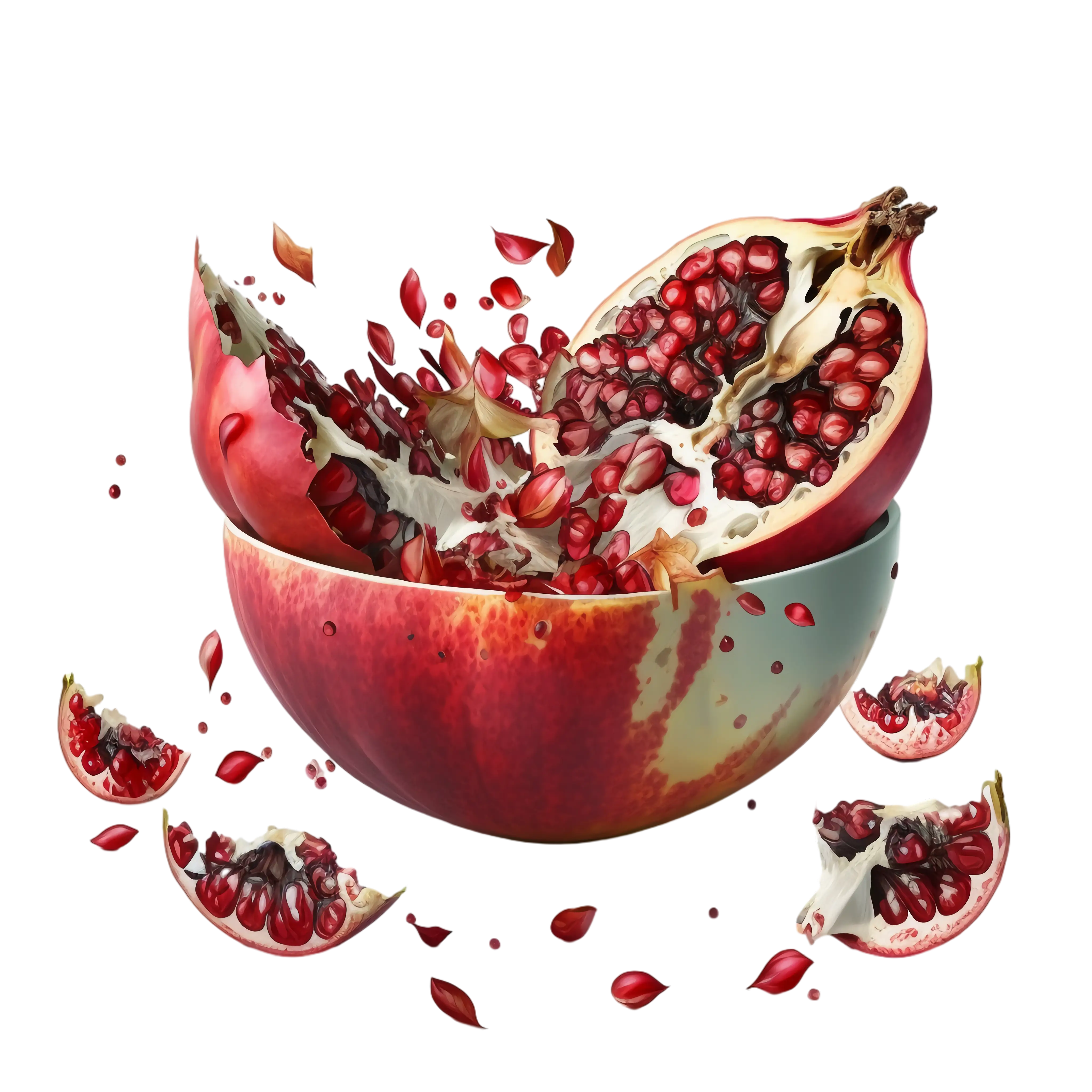 Exploding Pomegranate with Seeds