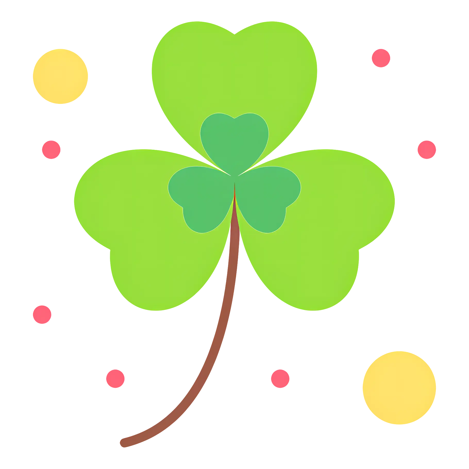 Lucky Clover with Colorful Dots