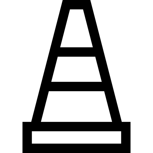 Black and White Traffic Cone Icon