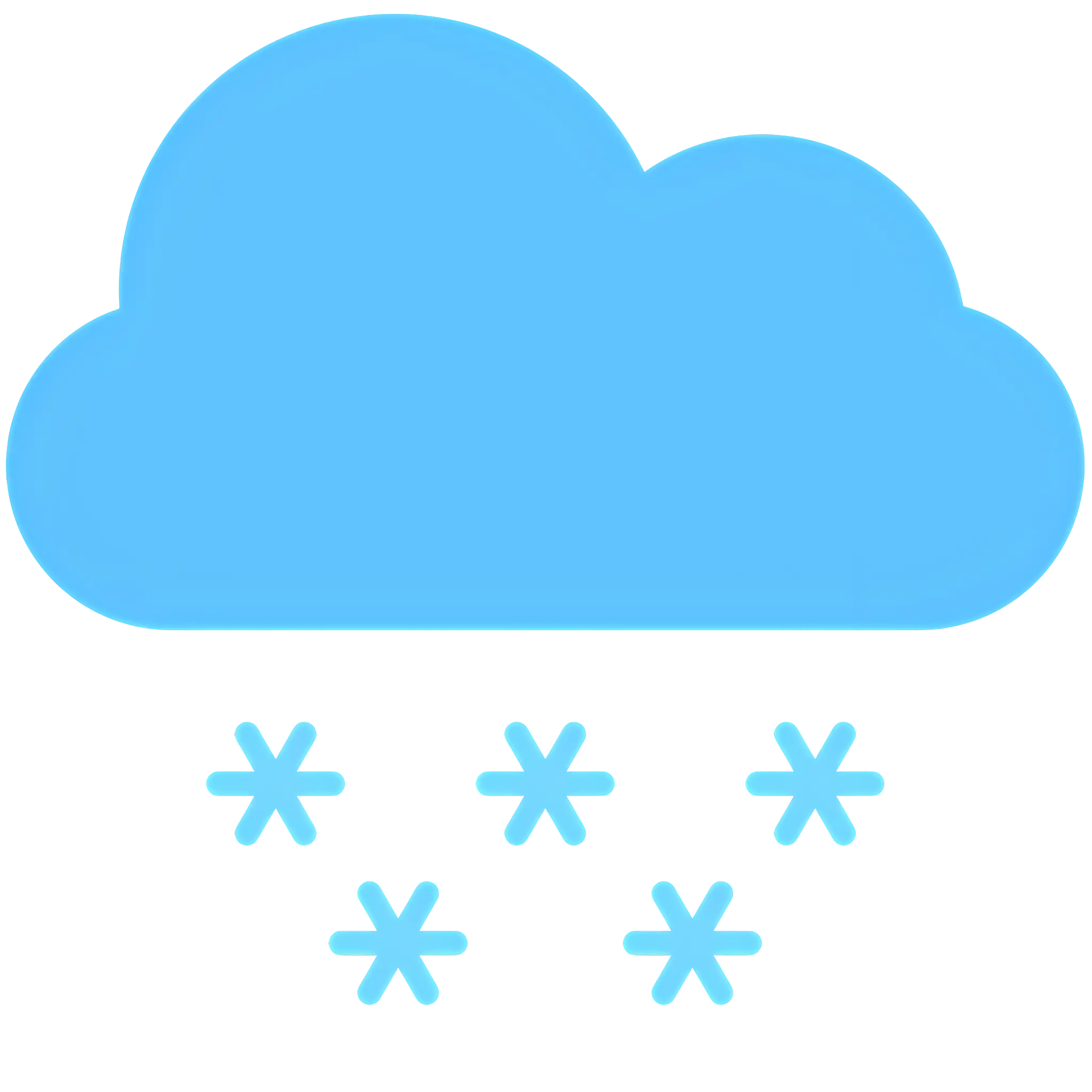 Blue Cloud with Snowflakes Icon