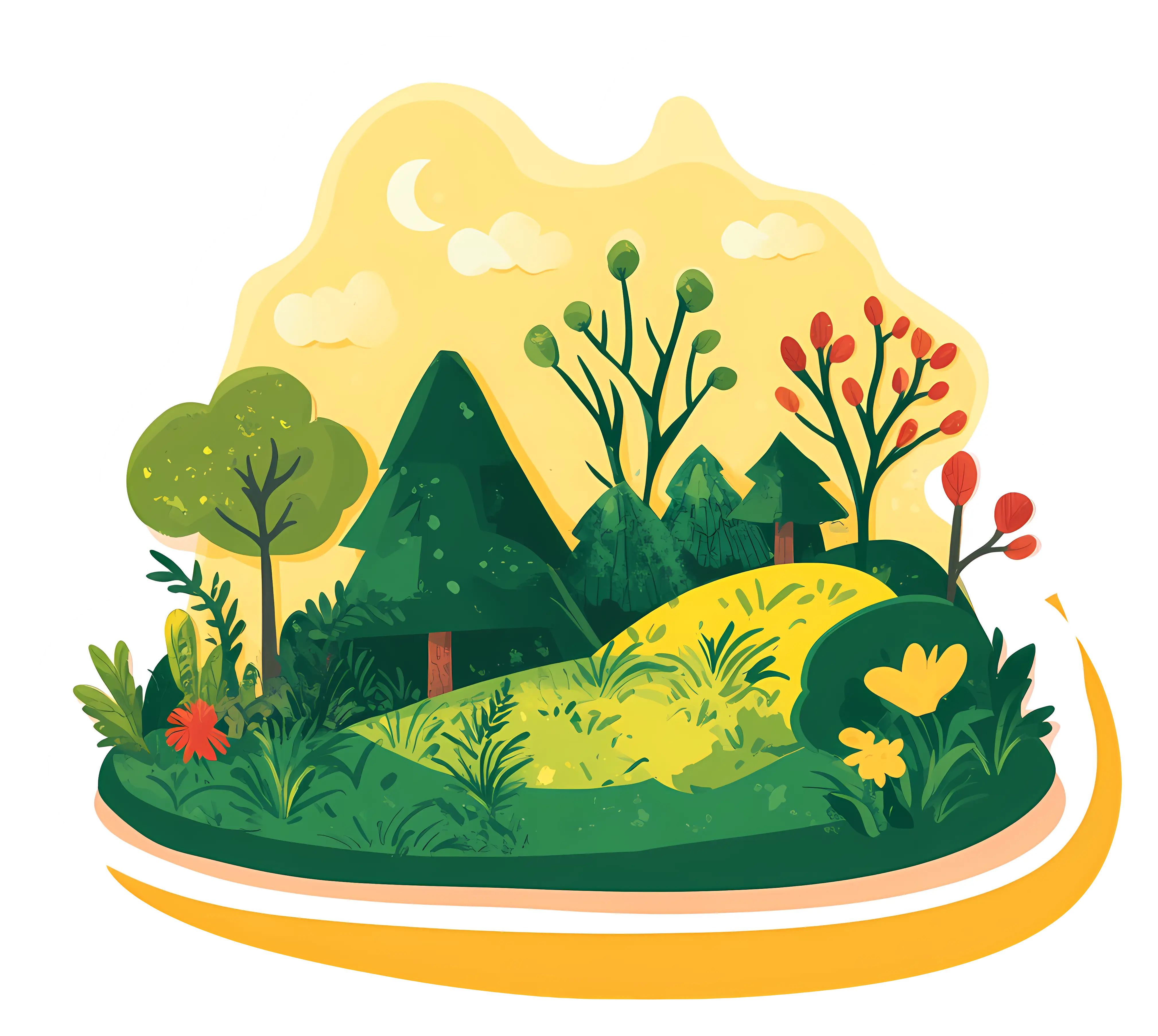 Sunny Garden with Colorful Flowers