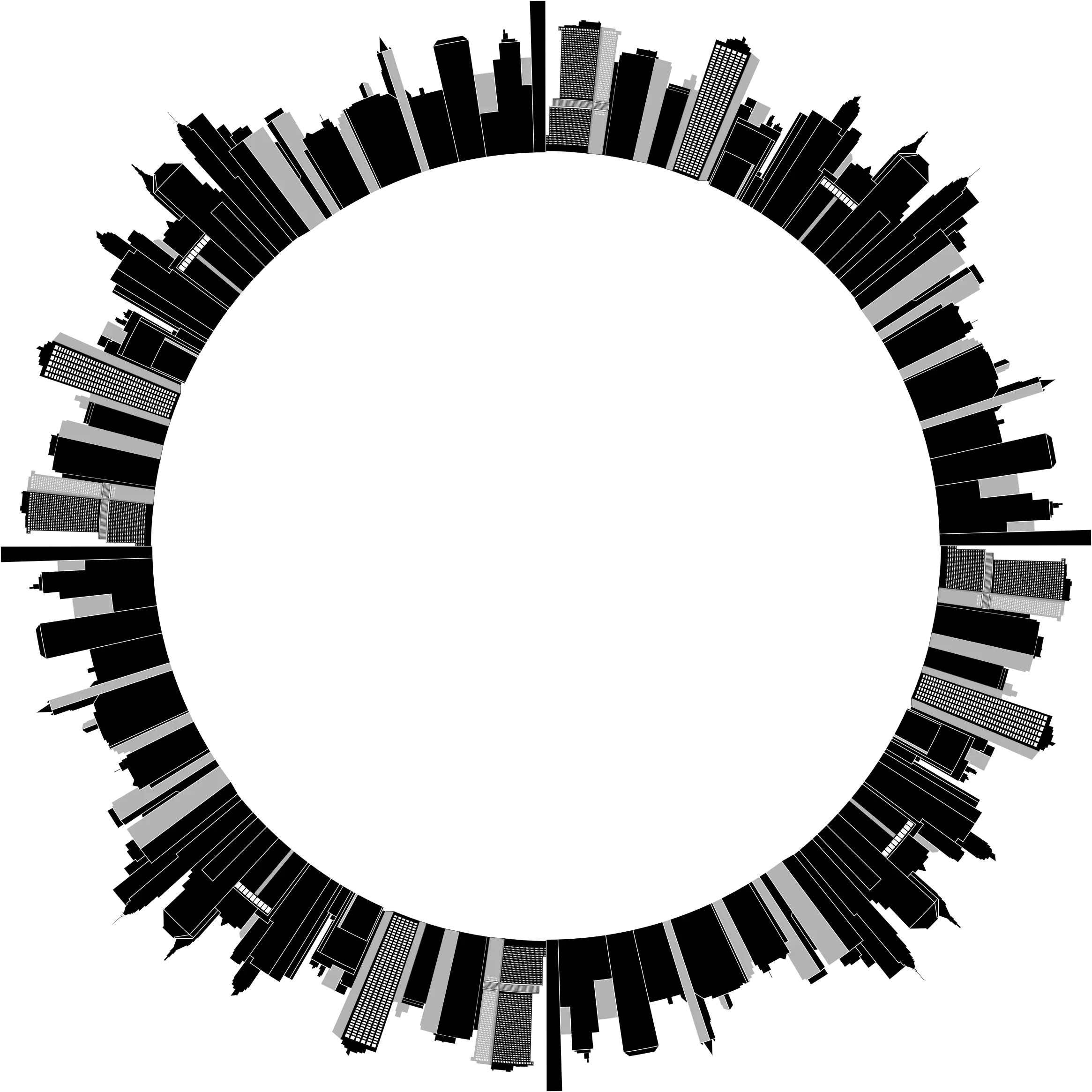 City Silhouette in Circular Design