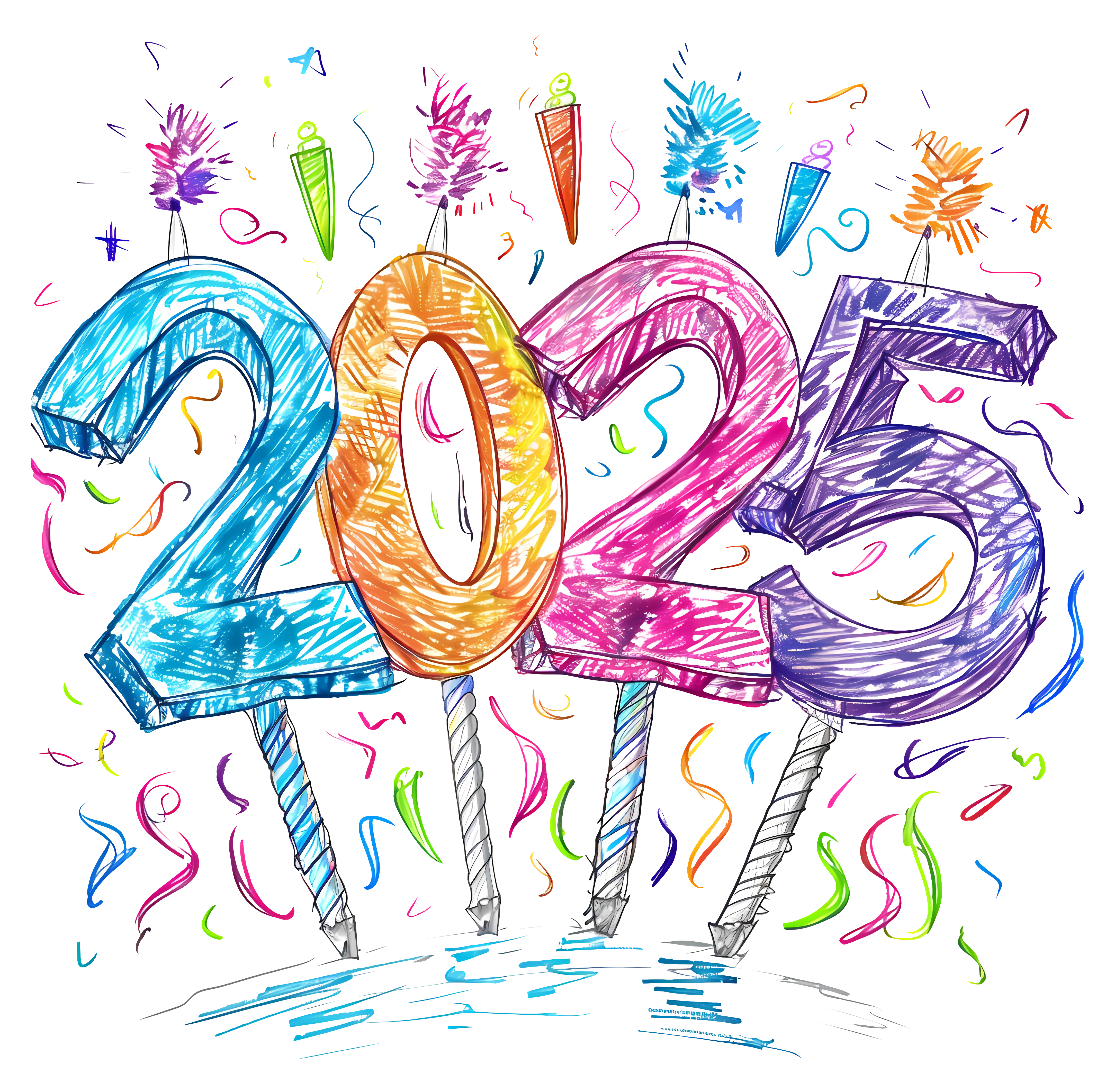 Colorful 2025 New Year Celebration