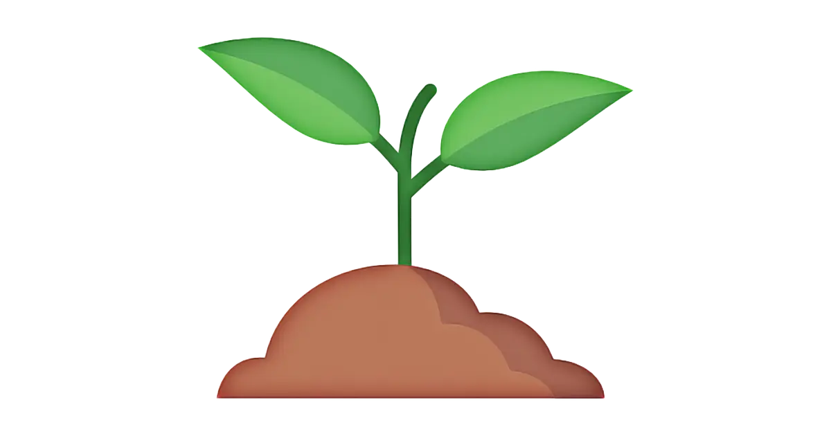 Illustration of a Sprouting Plant in Soil