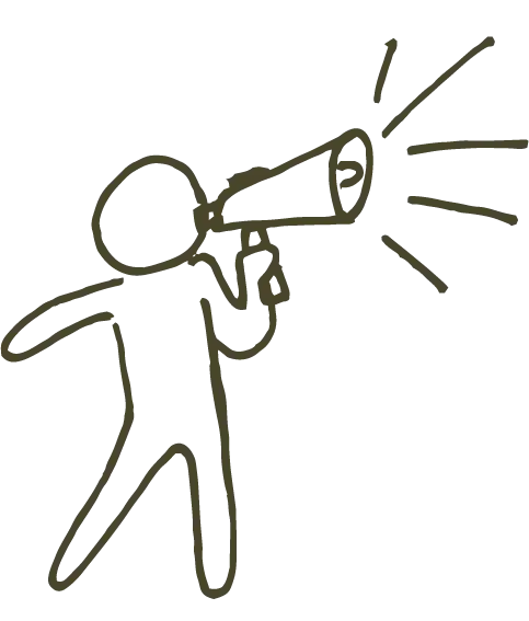 Person with Megaphone Doodle