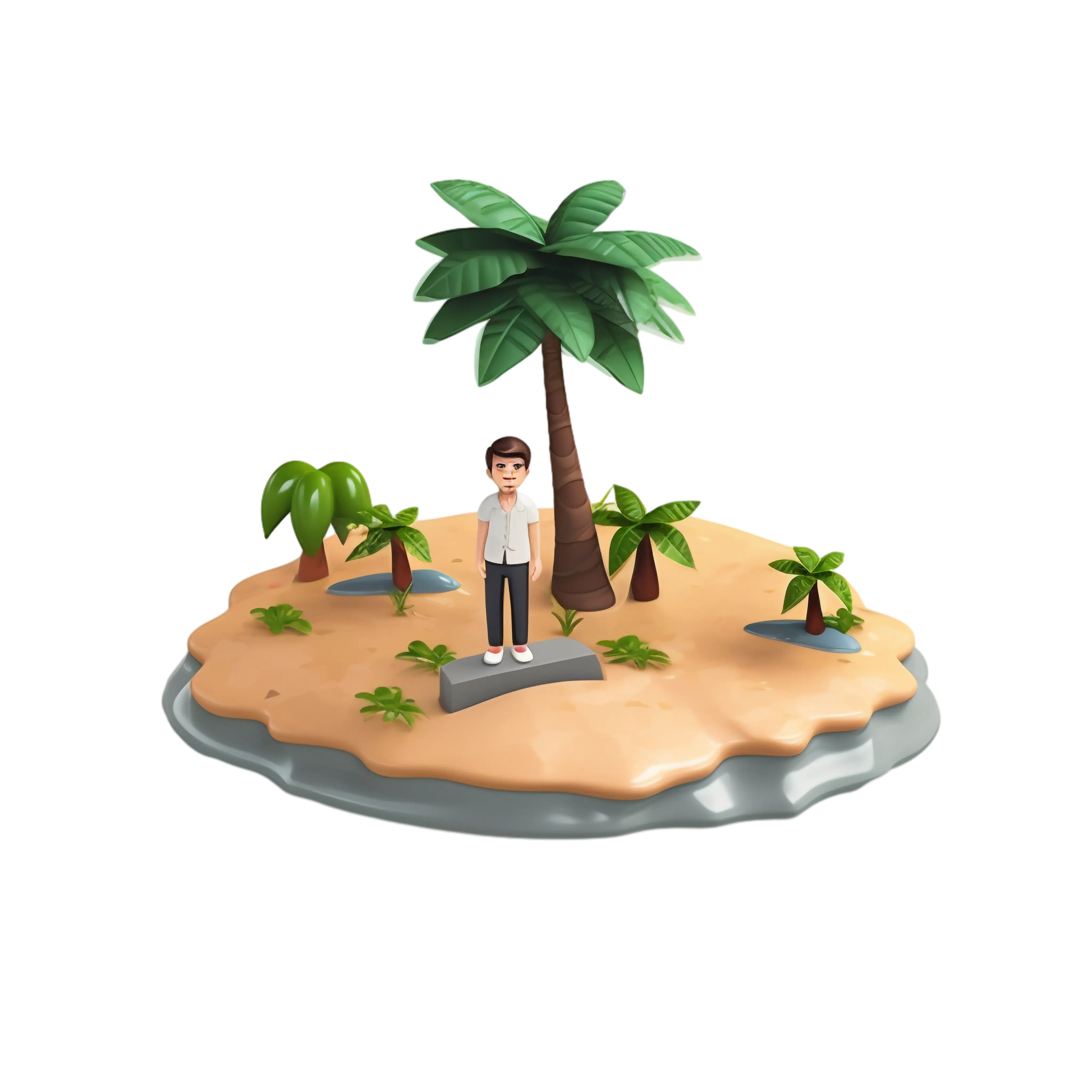 Person on Tropical Island