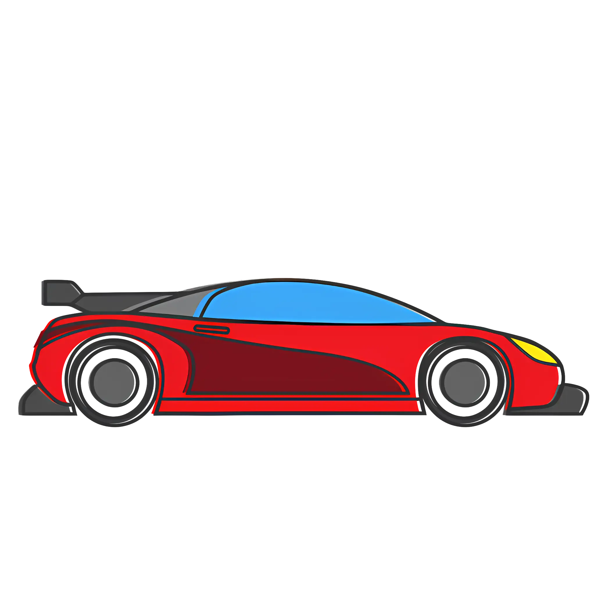 Sleek Red Sports Car Illustration