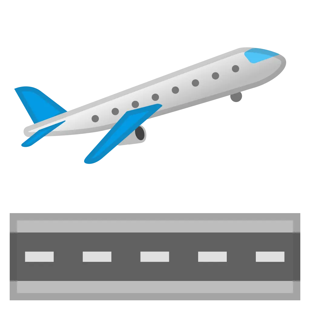 Airplane Illustration Taking Off from Runway