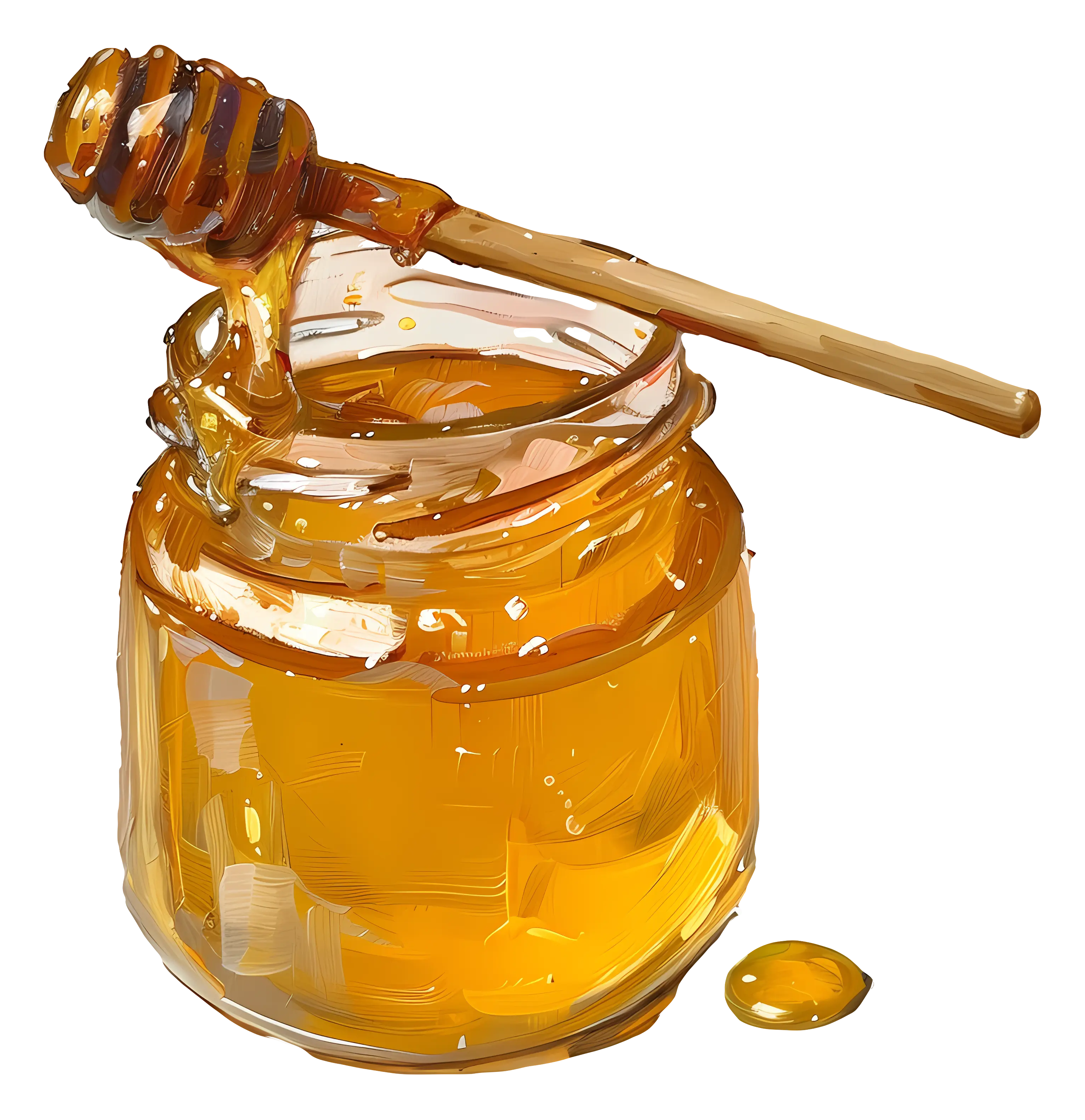 Honey Jar with Wooden Dipper