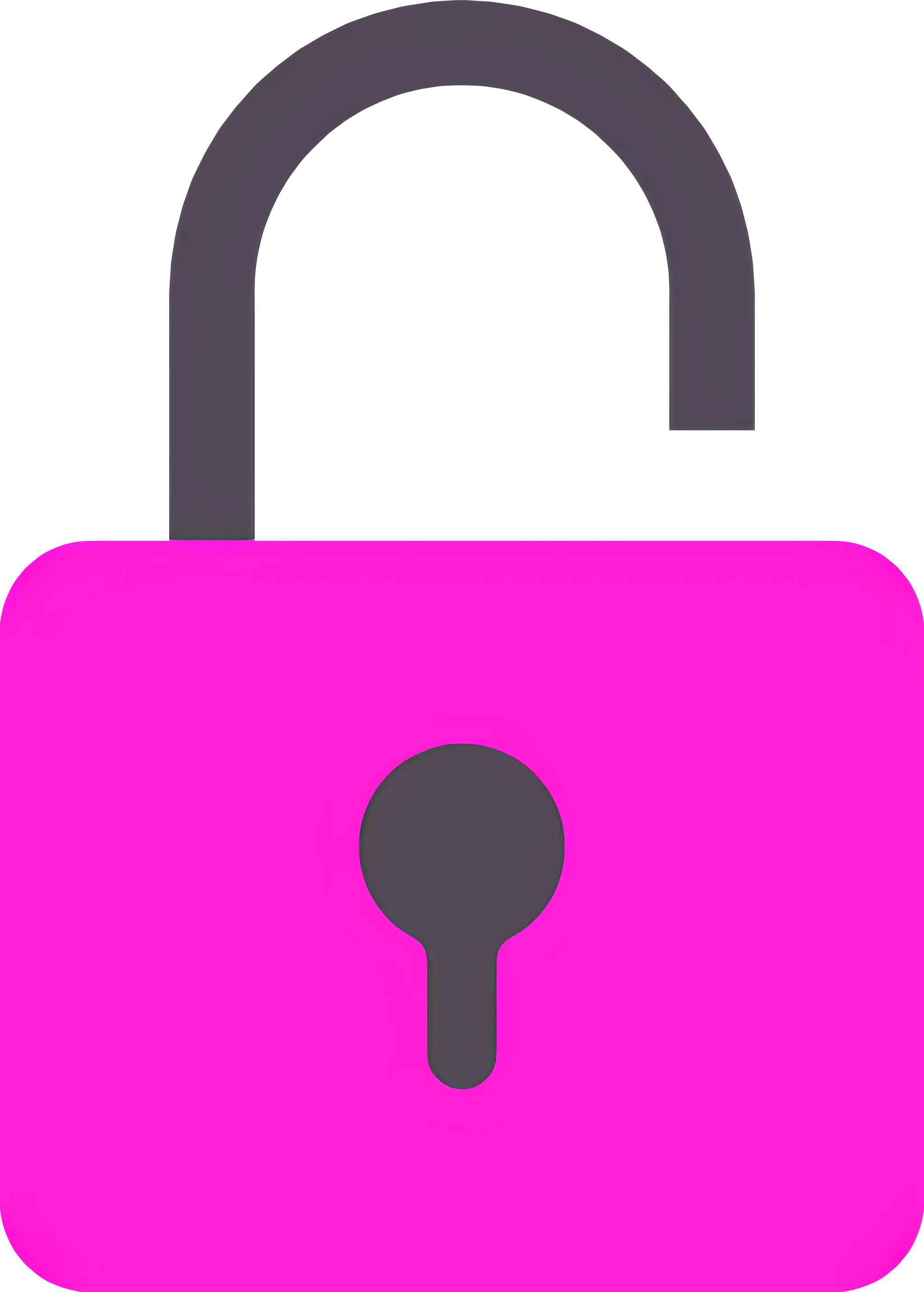 Pink Unlocked Padlock Icon