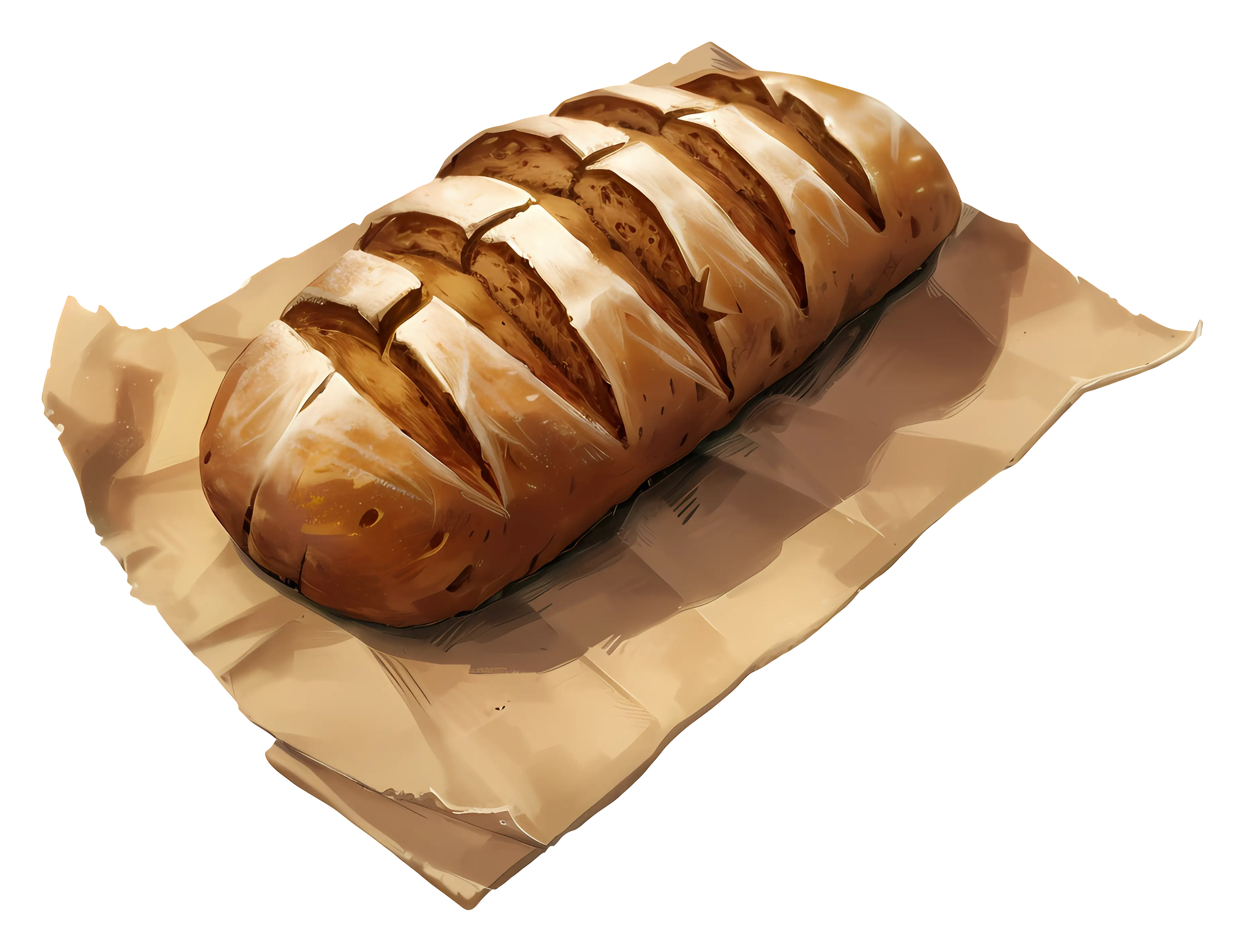 Rustic Loaf of Bread on Paper