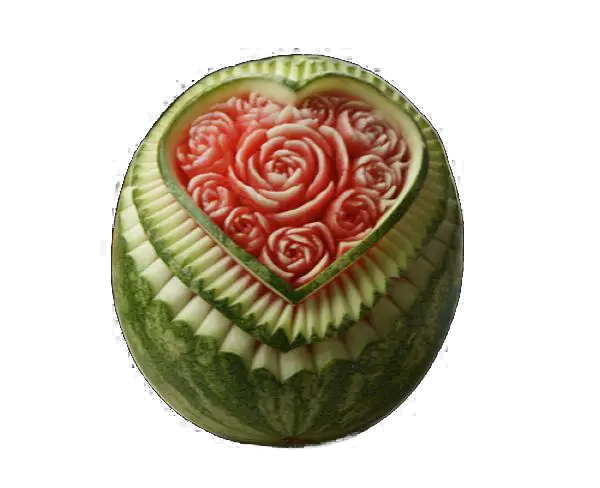 Beautifully Carved Watermelon Art