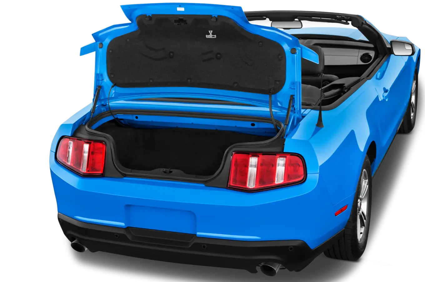 Blue Convertible with Open Trunk