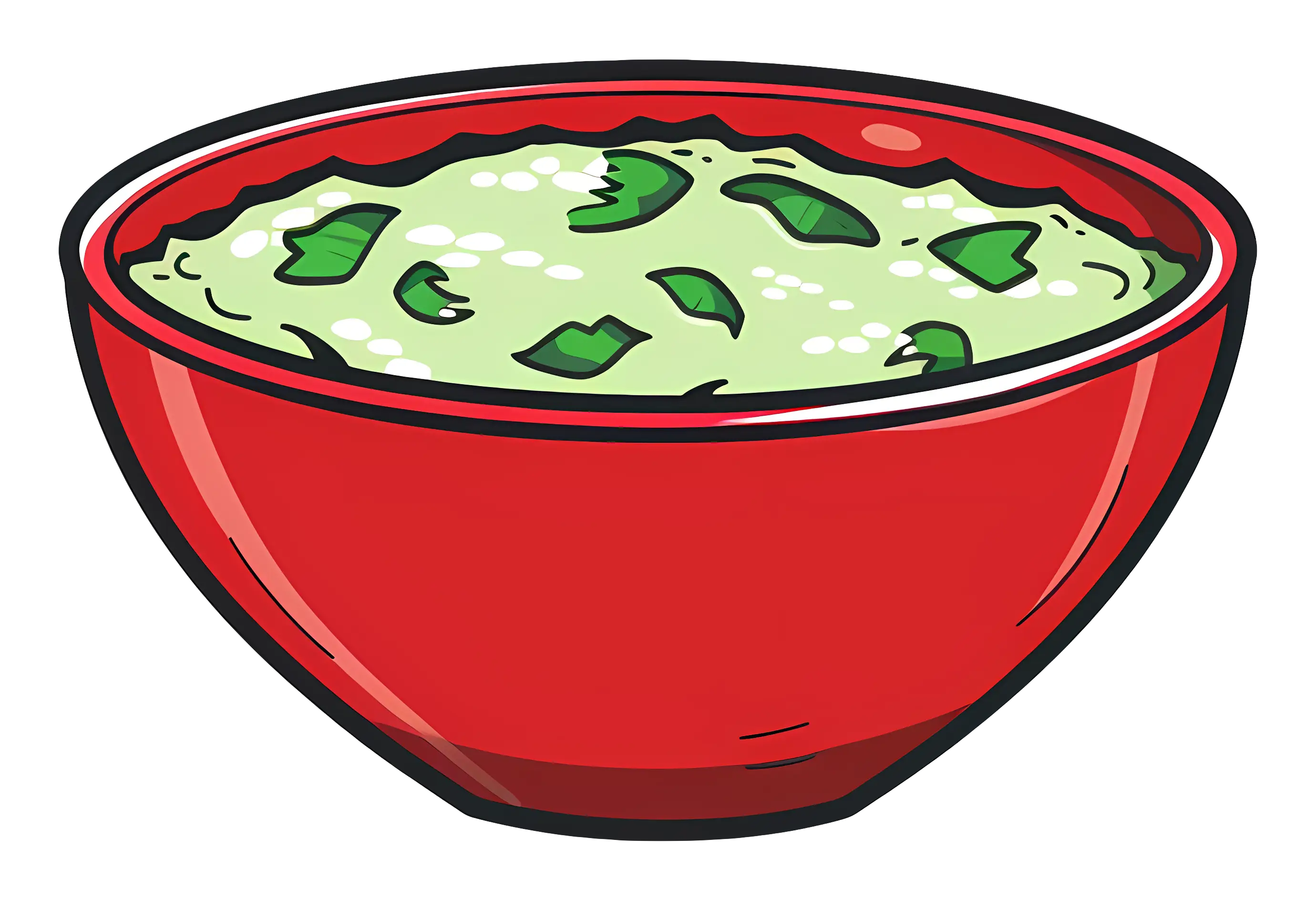 Green leafy salad in a bright red bowl