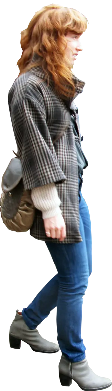 Woman Walking in Stylish Outfit