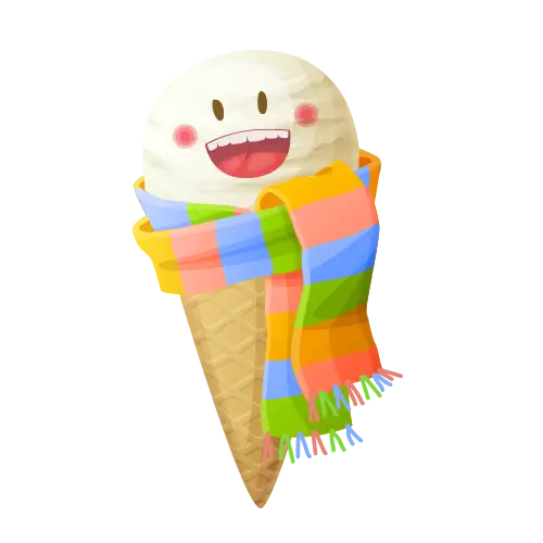 Happy Ice Cream Cone with Scarf