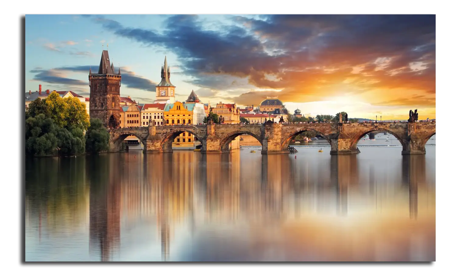 Charles Bridge in Prague at Sunset