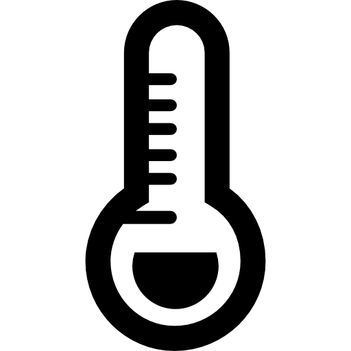 Black Thermometer Icon Illustration