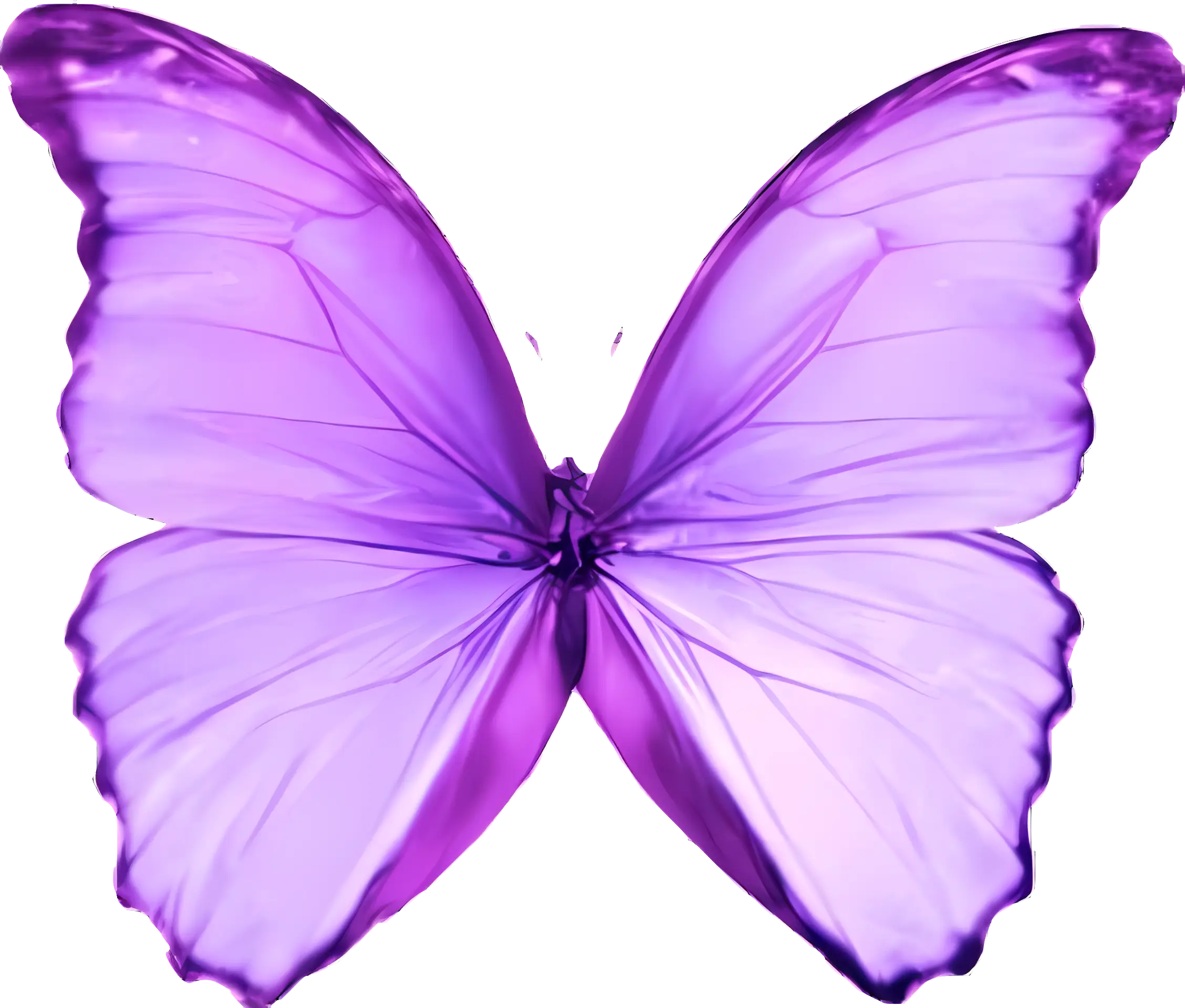 Purple Butterfly with Transparent Wings