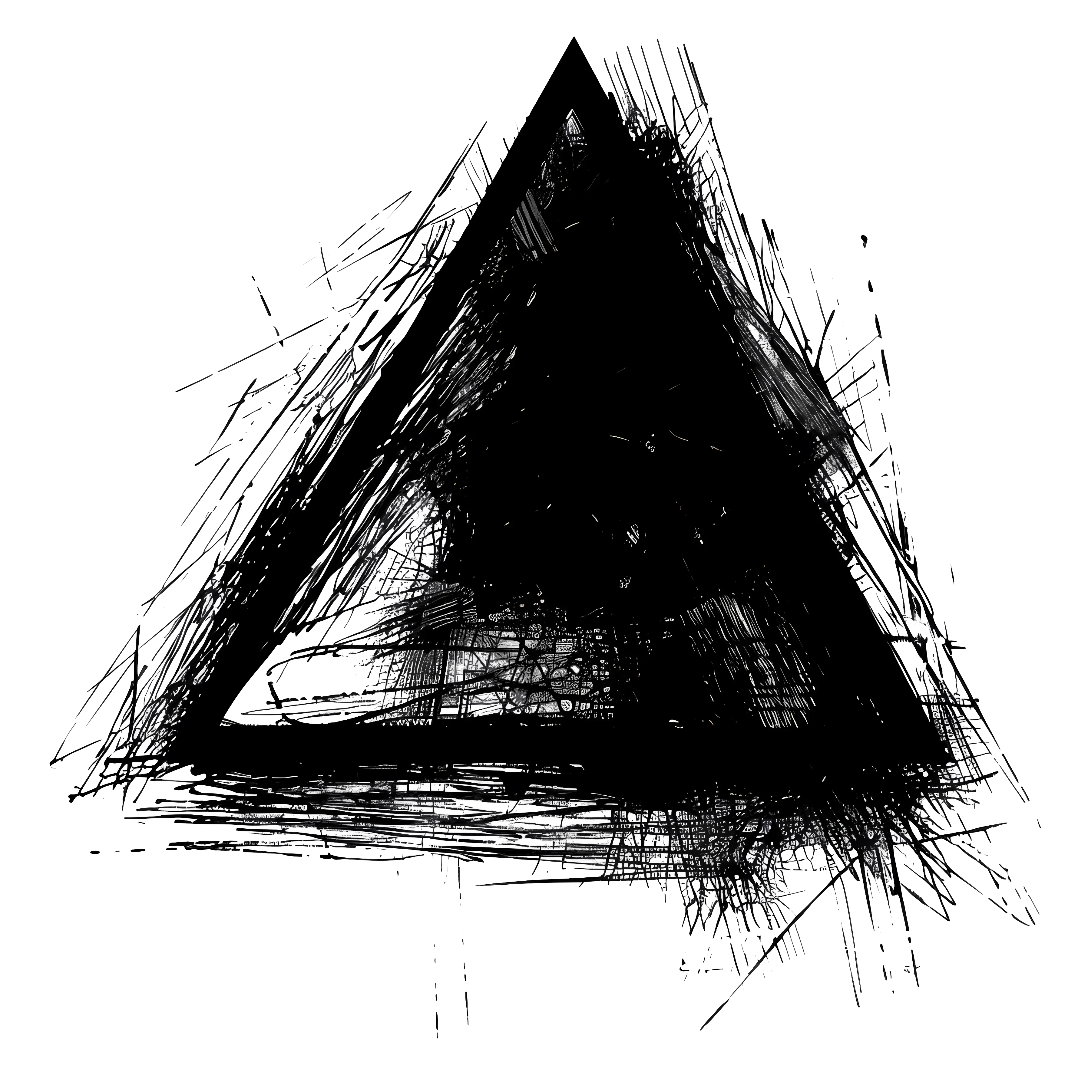 Black Abstract Triangle Sketch Design