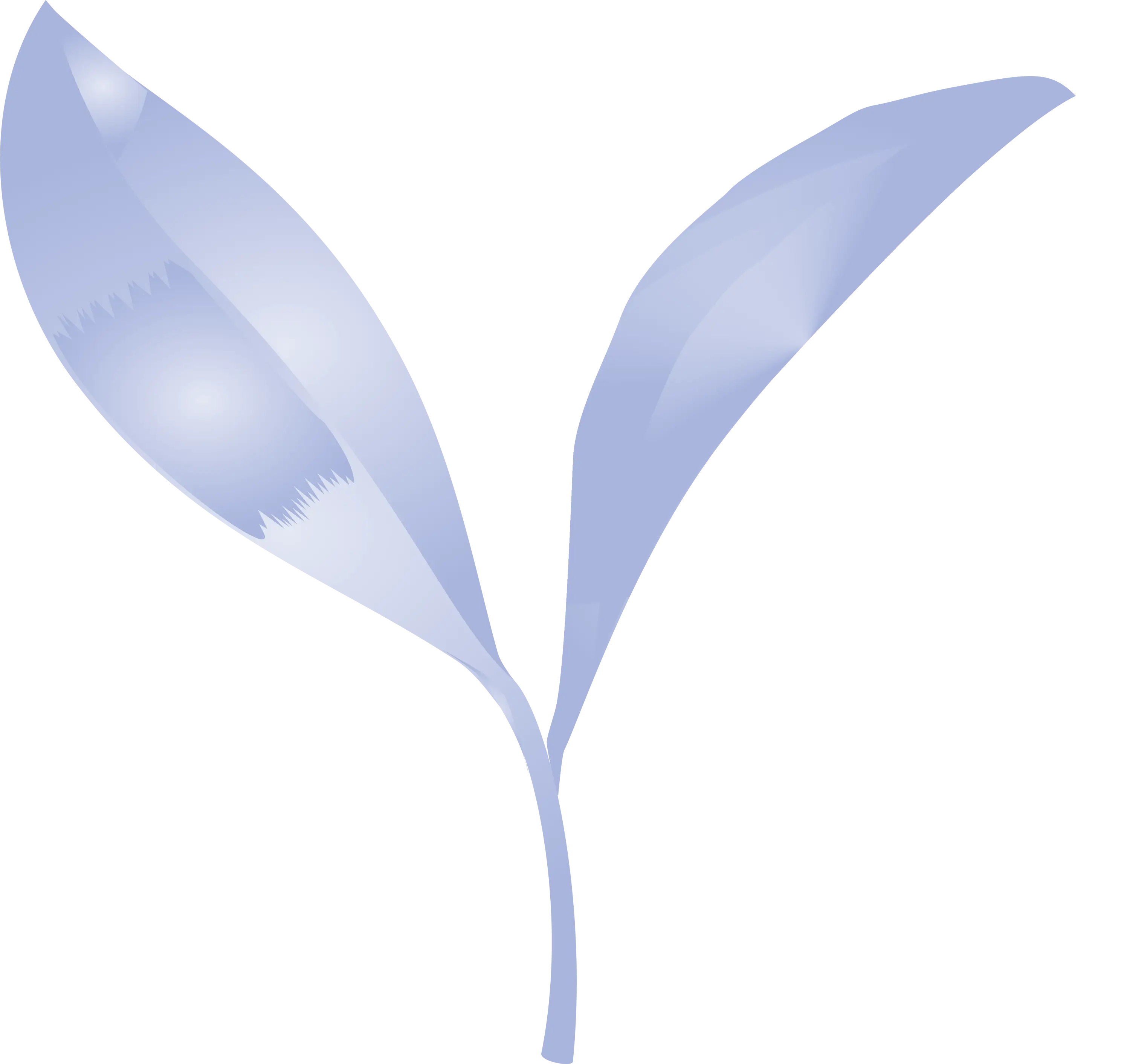 Blue Leaf Illustration with Modern Style